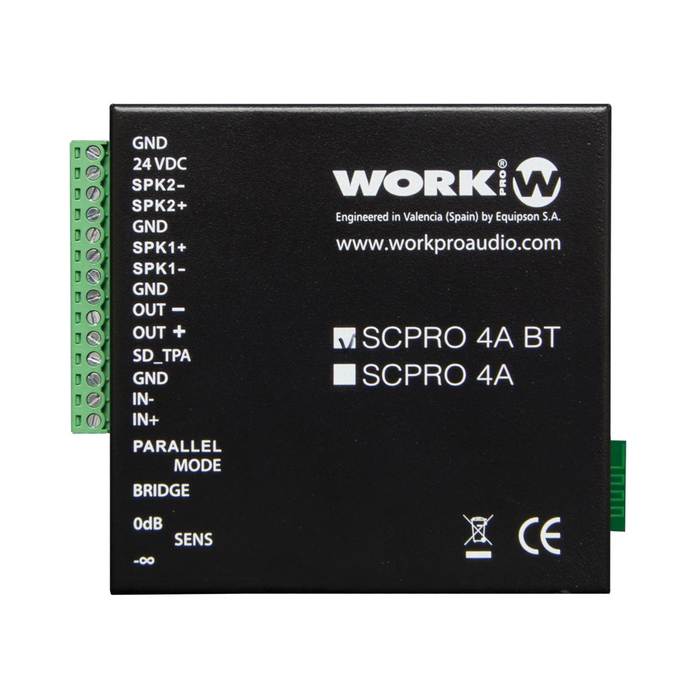 Mini-Einbauverstärker SCPRO4A BT - Work Pro
