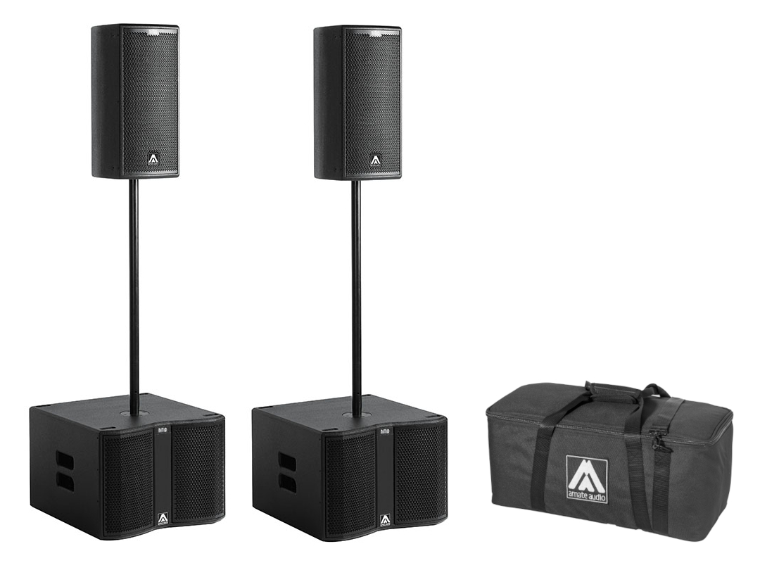 Aktives PA System -  PA Subwoofer N12W & PA Topteile N26  - Amate Audio